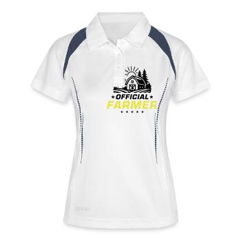 Agriculteur Ferme agricole - Polo respirant Femme - blanc/marine - Devant