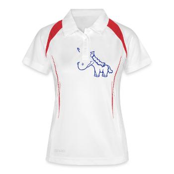 Licorne rose mignon mignon sympathique cheval de dessin animé - Polo respirant Femme - blanc/marine - Devant
