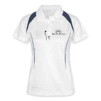 love tin can telephone couple shirt - girl - Frauen Polo atmungsaktiv - Weiß/Navy - Vorne