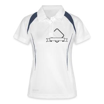 bouclier avertissement attention danger danger att - Polo respirant Femme - blanc/marine - Devant