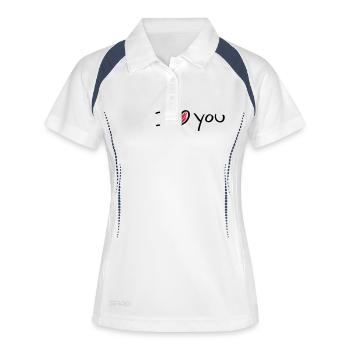 i_love_you_a__f2 - Polo respirant Femme - blanc/marine - Devant