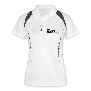 if I agreed with you we'd both be wrong - Polo respirant Femme - blanc/marine - Devant