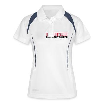Je peux me tromper - Polo respirant Femme - blanc/marine - Devant