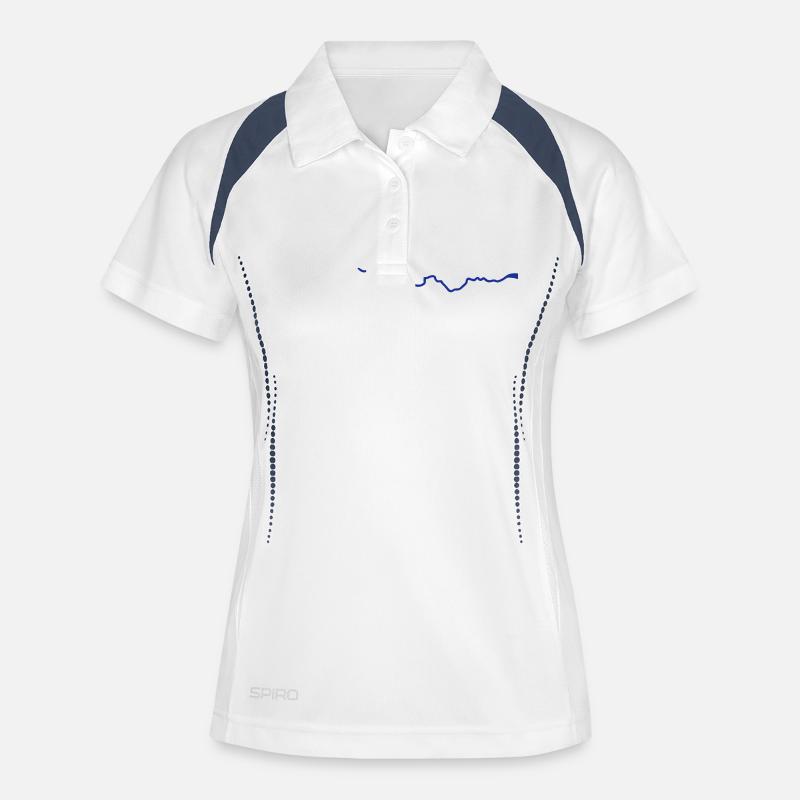 Thames river course map - Women's Polo breathable - white/navy