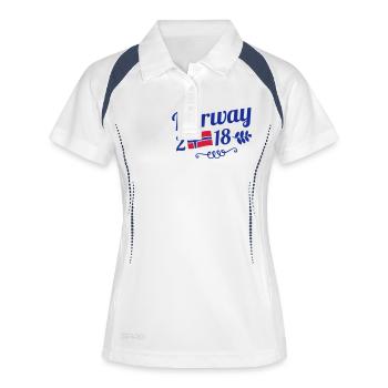 norway 2018 - Frauen Polo atmungsaktiv - Weiß/Navy - Vorne