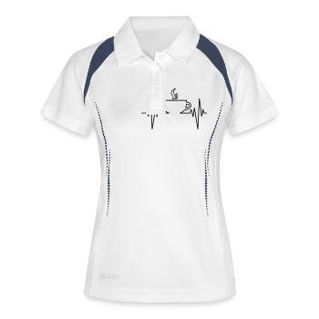 Impulsions du café - Polo respirant Femme - blanc/marine - Devant