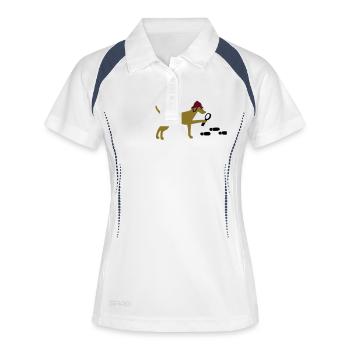 Mantrailer Viszla Vektor - Frauen Polo atmungsaktiv - Weiß/Navy - Vorne