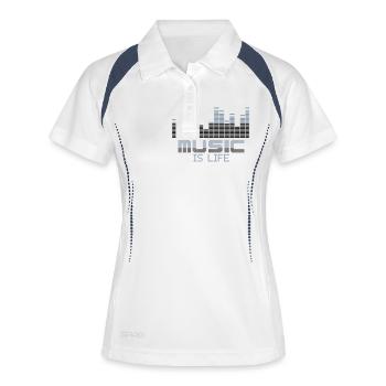 Musik ist Leben-Equalizer - Frauen Polo atmungsaktiv - Weiß/Navy - Vorne