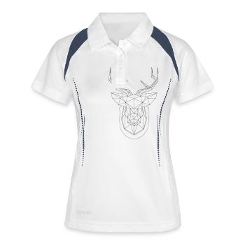 Reh - Frauen Polo atmungsaktiv - Weiß/Navy - Vorne