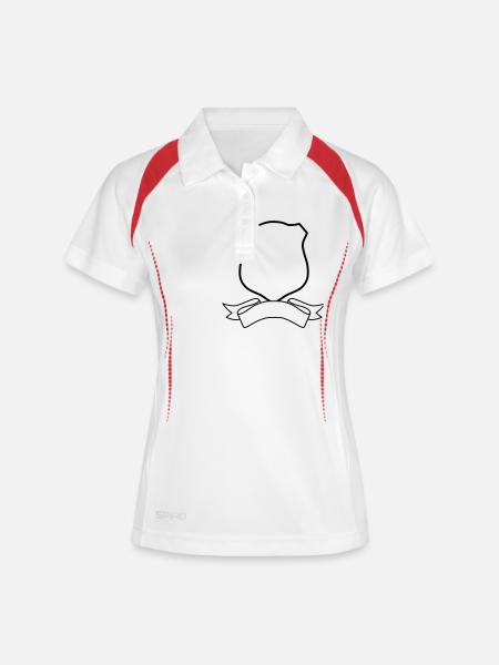 Badge and scroll - Women's Polo breathable - white/navy