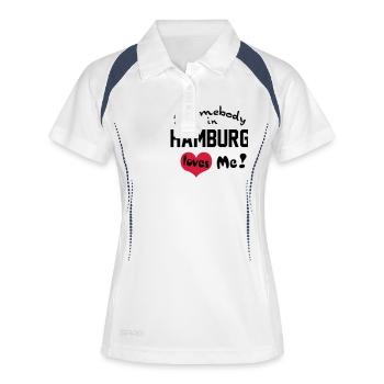 hamburg - Frauen Polo atmungsaktiv - Weiß/Navy - Vorne