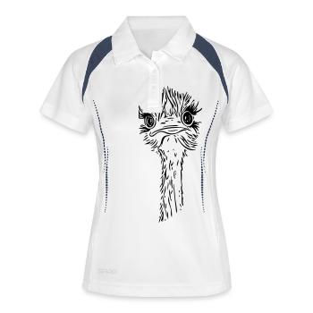 emu 2 - Frauen Polo atmungsaktiv - Weiß/Navy - Vorne