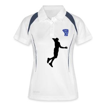 basketball big 3 Farb Vektor - Frauen Polo atmungsaktiv - Weiß/Navy - Vorne