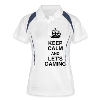 gamer gaming geek game informatique jeux vidéo - Polo respirant Femme - blanc/marine - Devant