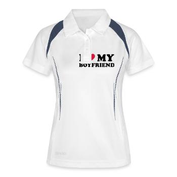 I Love My Boyfriend - Polo respirant Femme - blanc/marine - Devant
