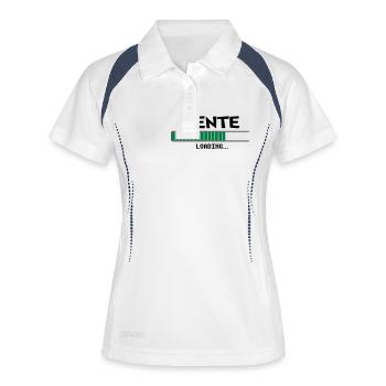 Rente loading... - Frauen Polo atmungsaktiv - Weiß/Navy - Vorne