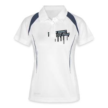 im_not_perfect_just_awesome_graffiti - Frauen Polo atmungsaktiv - Weiß/Navy - Vorne