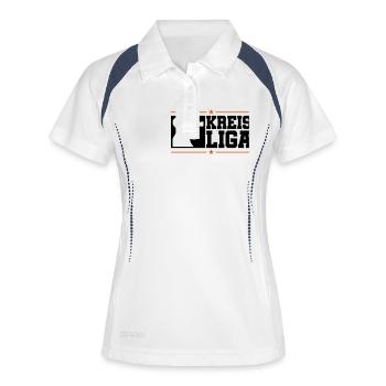 kreis liga trinken - Frauen Polo atmungsaktiv - Weiß/Navy - Vorne