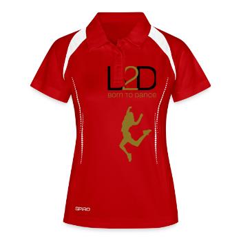 born to dance (woman) - Frauen Polo atmungsaktiv - Weiß/Navy - Vorne