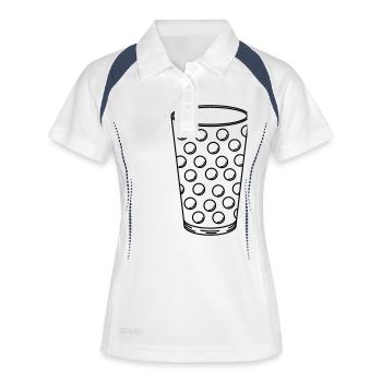 Dubbeglas - Frauen Polo atmungsaktiv - Weiß/Navy - Vorne