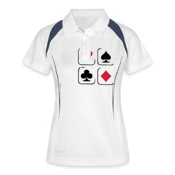 pic_coeur_trefle_carreau1 - Women's Polo breathable - white/navy - Front