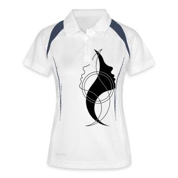 Visage - Visage abstrait - Polo respirant Femme - blanc/marine - Devant
