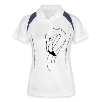 Flamingo - Frauen Polo atmungsaktiv - Weiß/Navy - Vorne