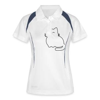 Cat Simple Minimalism Minimal Design Style - Women's Polo breathable - white/navy - Front