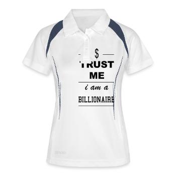 Croyez-moi je suis un milliardaire 1c - Polo respirant Femme - blanc/marine - Devant