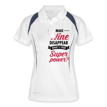 I Make WIne Disappear... - Polo respirant Femme - blanc/marine - Devant
