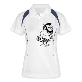 Caveman caveman funny pattern - Women's Polo breathable - white/navy - Front