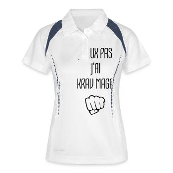 Krav Maga / Krav-Maga / Fight / Martial Art - Polo respirant Femme - blanc/marine - Devant