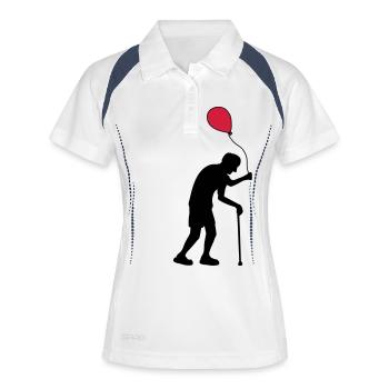 Grandpa with a balloon - Women's Polo breathable - white/navy - Front