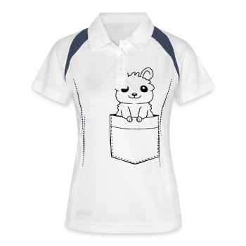 Sur la route Shirt Bag Hamster Design - Polo respirant Femme - blanc/marine - Devant