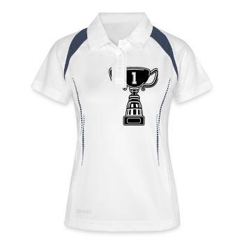Coupe 1 - Polo respirant Femme - blanc/marine - Devant