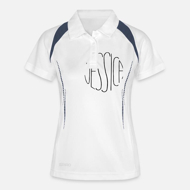 Jessica - Women's Polo breathable - white/navy