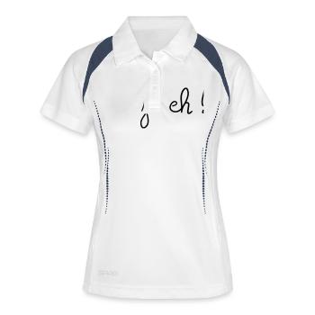 Ja eh! - Frauen Polo atmungsaktiv - Weiß/Navy - Vorne