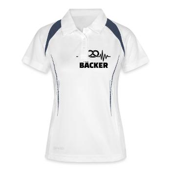 Bäcker - Frauen Polo atmungsaktiv - Weiß/Navy - Vorne