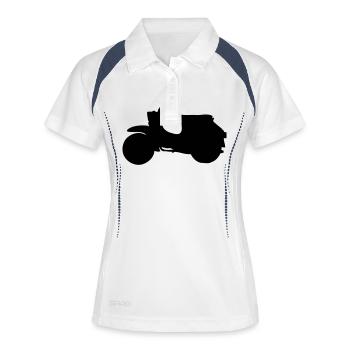 schwalbeprofil - Frauen Polo atmungsaktiv - Weiß/Navy - Vorne