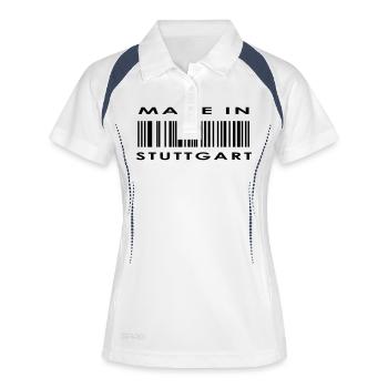 Stuttgart - Frauen Polo atmungsaktiv - Weiß/Navy - Vorne