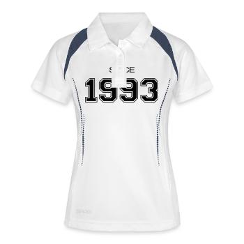 Cadeau d'anniversaire 1993 - Polo respirant Femme - blanc/marine - Devant