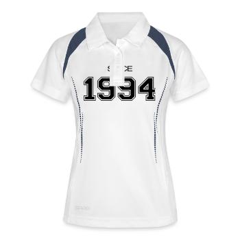 Cadeau d'anniversaire 1994 - Polo respirant Femme - blanc/marine - Devant