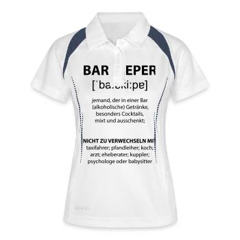 Barkeeper definition - Frauen Polo atmungsaktiv - Weiß/Navy - Vorne