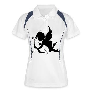 Amor Ange je vous aime Day couple de l'amour de la Saint-Valentin - Polo respirant Femme - blanc/marine - Devant