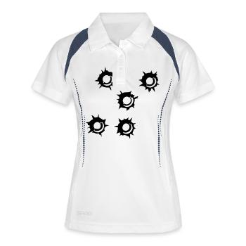 impact balle - Polo respirant Femme - blanc/marine - Devant