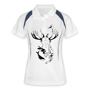 Seamoose - Women's Polo breathable - white/navy - Front