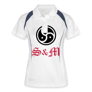 Sex__V017 - Polo respirant Femme - blanc/marine - Devant