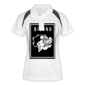 Bilung - Wayang - Polo respirant Femme - blanc/marine - Devant