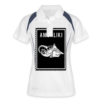 Ambaliki - Wayang - Women's Polo breathable - white/navy - Front