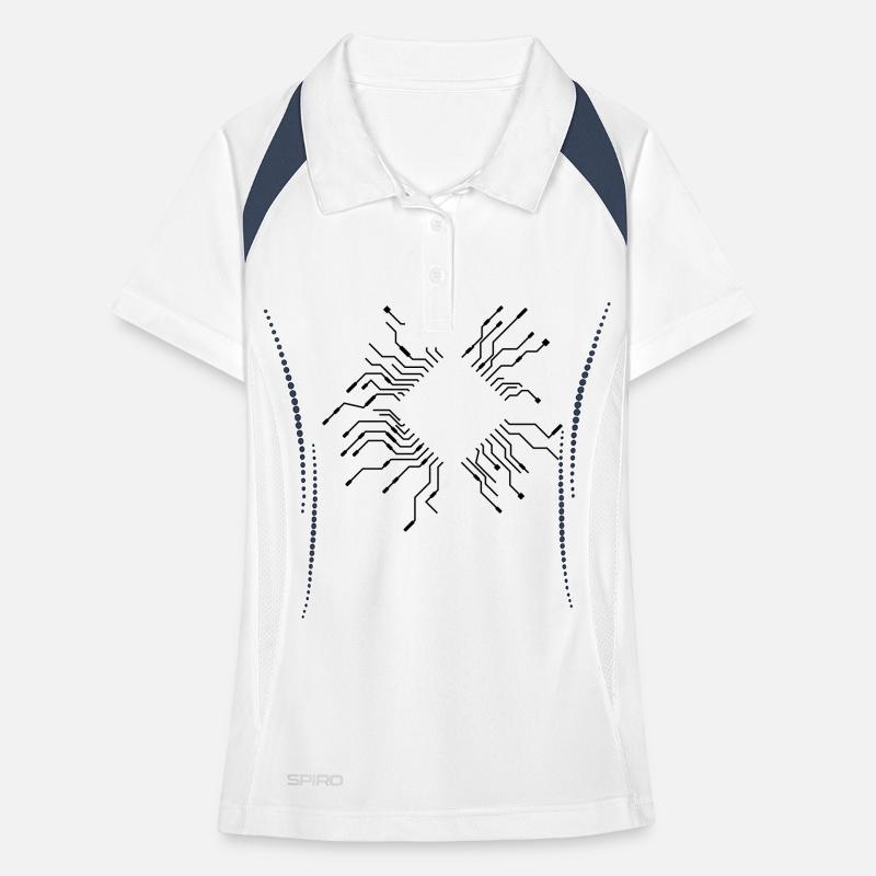 wires processor cpu wire cabling computer Women's Polo breathable